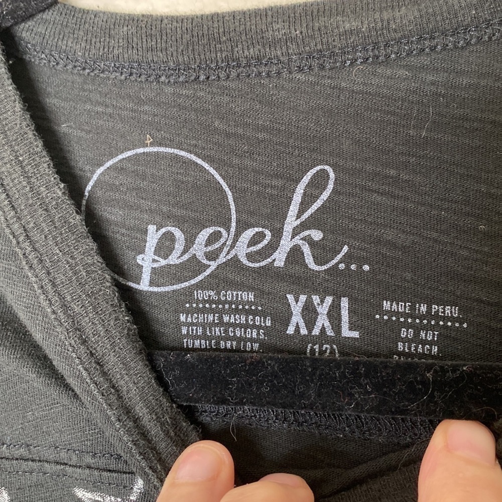 Peek long sleeve kids shirt XXL 15/16 stars black white - Picture 2 of 5